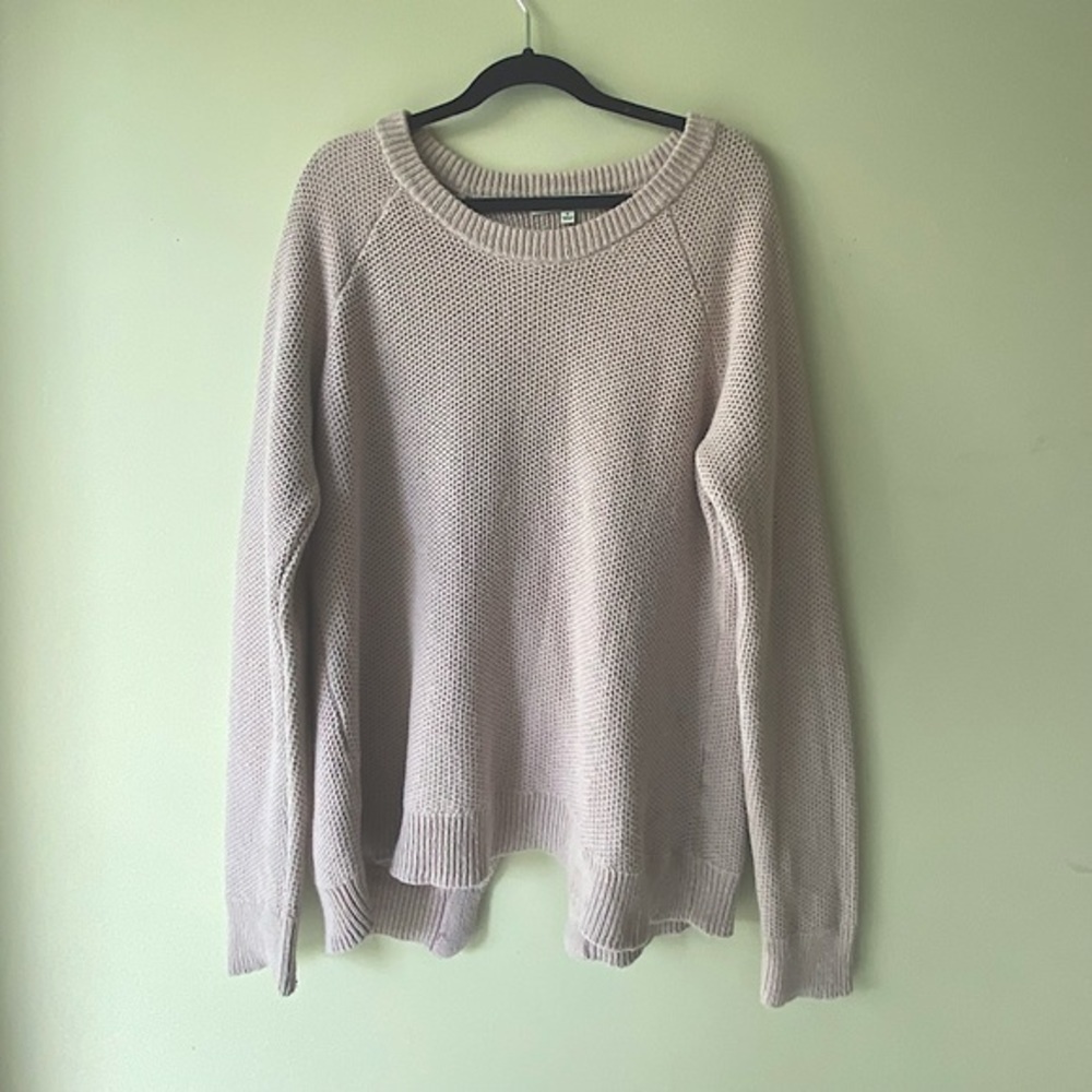 Madewell Province Sweater Women Light Pink Crossover Layered Back Knit SMALL